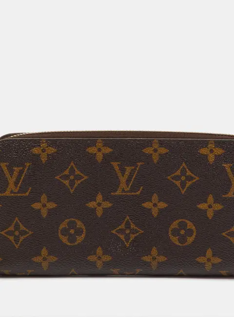 Louis Vuitton Zippy Brown Coated Canvas Zip Around