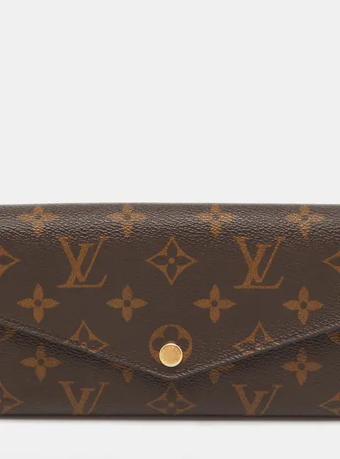 Louis Vuitton Sarah Brown Coated Canvas Continental Wallet