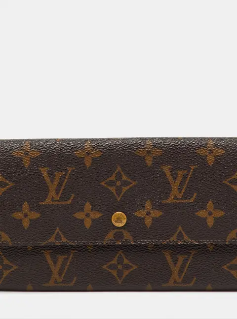 Louis Vuitton Sarah Brown Coated Canvas Continental Wallet