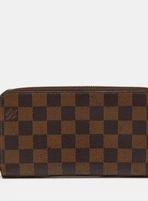 Louis Vuitton Zippy Brown Coated Canvas Zip Around