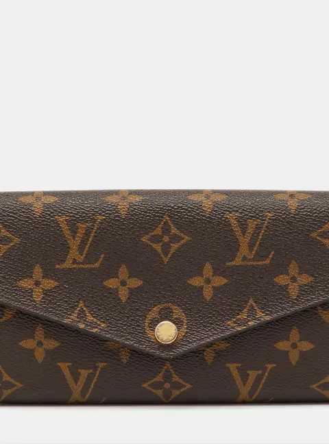 Louis Vuitton Sarah Brown Coated Canvas Continental Wallet