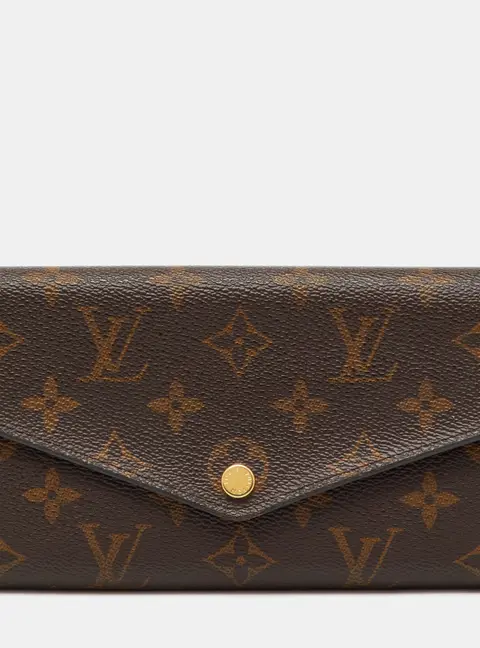Louis Vuitton Sarah Brown Coated Canvas Continental Wallet