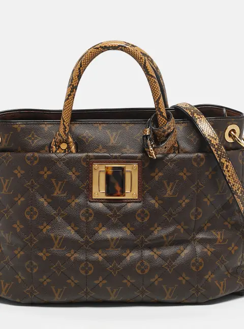 Louis Vuitton Etoile Exotique Large Brown Coated Canvas and Patent Leather Top Handle Bags