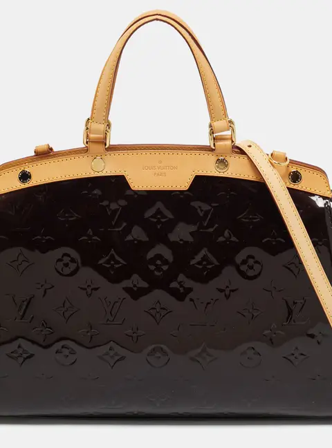 Louis Vuitton Brea Small Burgundy Patent Leather Satchel