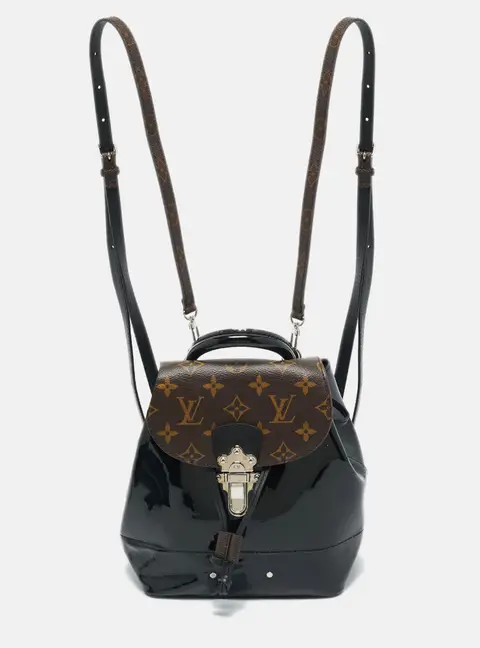 Louis Vuitton Black Monogram Patent Leather Hot Springs Backpack