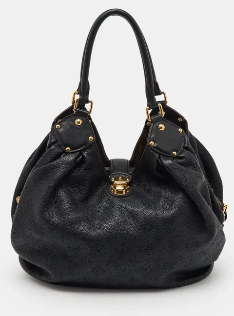 Louis Vuitton Black Monogram Mahina Leather Surya L Bag