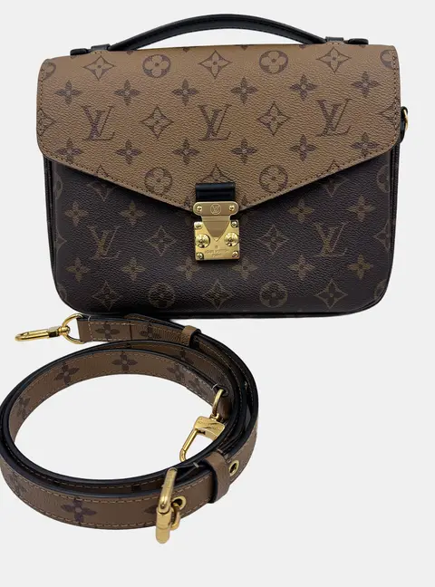 Louis Vuitton Brown Monogram Reverse Canvas Pochette Metis Bag