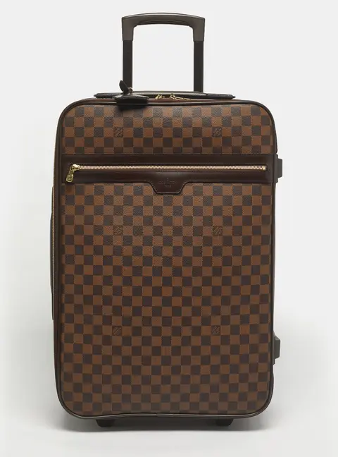 Louis Vuitton Brown Coated Canvas, Leather and Plastic Suitcases