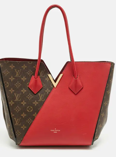 Louis Vuitton Kimono Red Coated Canvas and Leather Shopper Tote