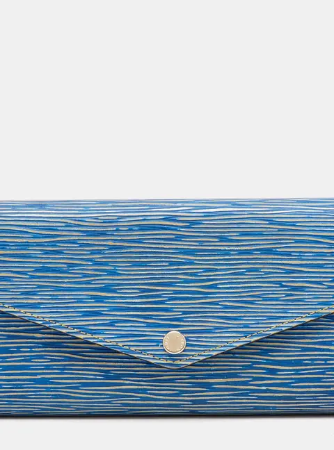 Louis Vuitton Sarah Blue Leather Continental Wallet