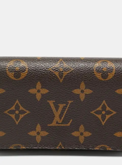 Louis Vuitton Porte Monnaie Tresor Brown Coated Canvas Compact Wallet