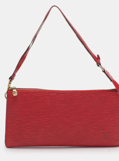 Louis Vuitton Castilian Red Epi Leather Pochette Accessoires Bag