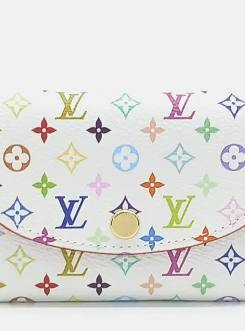 Louis Vuitton Rosalie Coin Purse White Monogram Multicolore Canvas Small Bag