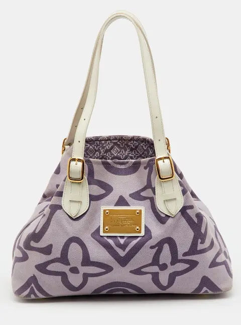 Louis Vuitton Tahitienne Cabas Purple Canvas and Leather Tote Bag