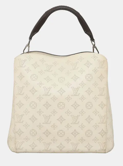 Louis Vuitton Mahina Babylone PM Beige Mahina Leather Hobo Bag