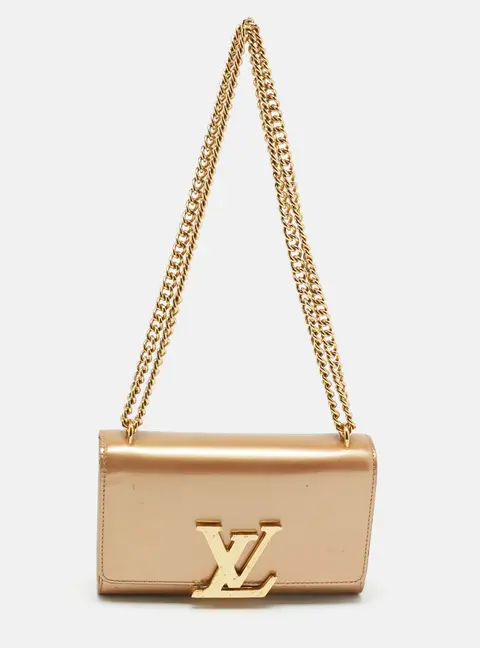 Louis Vuitton Louise Beige Patent Leather Shoulder Bags