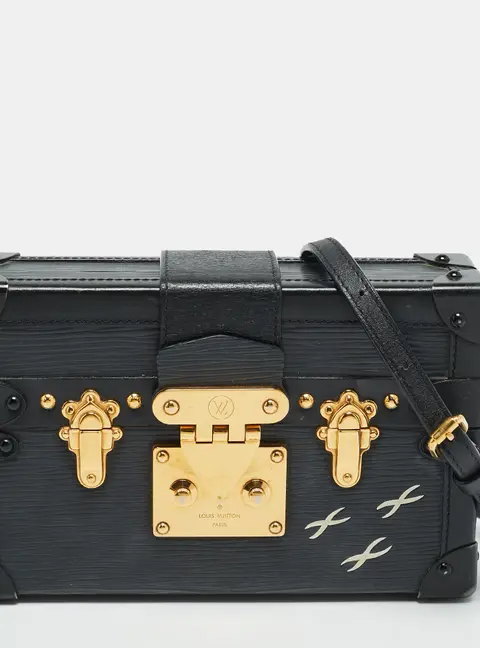 Louis Vuitton Petite Malle Black Epi Leather Clutch