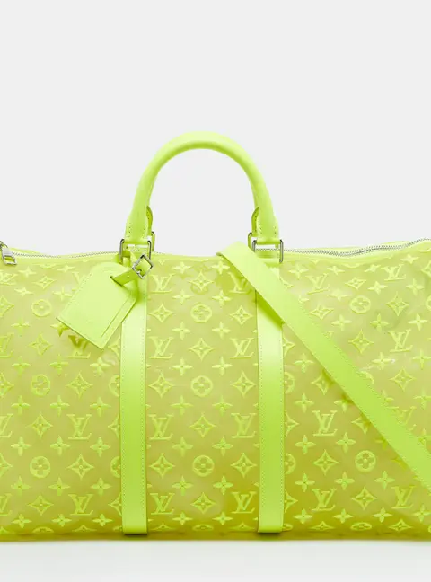 Louis Vuitton Keepall Bandouliere 50 Neon Yellow Monogram Mesh Duffel Bag