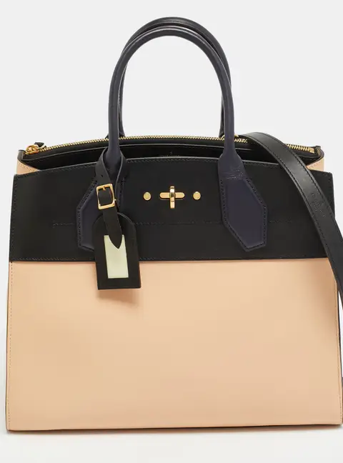 Louis Vuitton City Steamer MM Black/Magnolia Pink Leather Bag