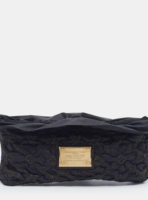 Louis Vuitton Devi Black Monogram Satin Pochette