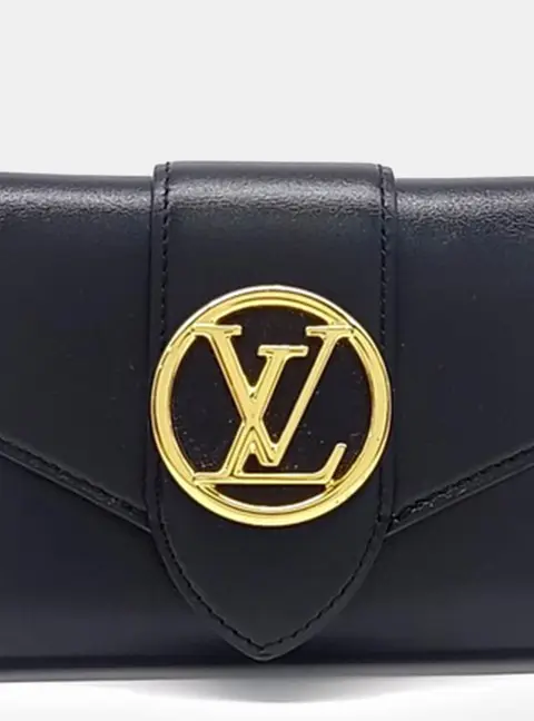 Louis Vuitton Pont Neuf Compact Wallet Black Leather Wallet