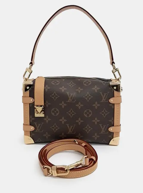 Louis Vuitton Side Trunk MM Brown Monogram Canvas Vachetta Leather Shoulder Bag