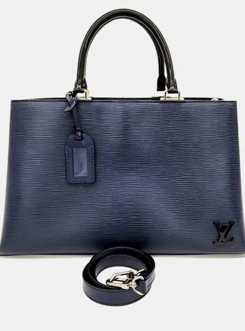Louis Vuitton Clever MM Navy Blue Epi Leather Top Handle Bag