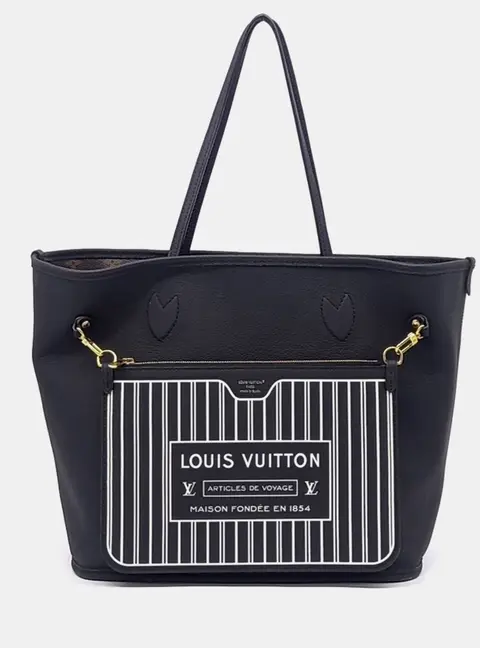 Louis Vuitton Neverfull Inside Out MM Black Monogram Canvas Tote Bag