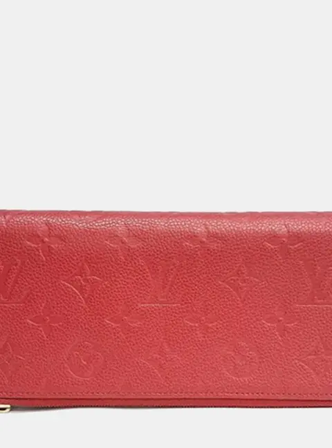 Louis Vuitton Adele Red Monogram Empreinte Leather Wallet Bag