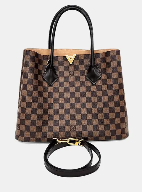 Louis Vuitton Kensington PM Damier Ebene Coated Canvas Leather Top Handle Bag