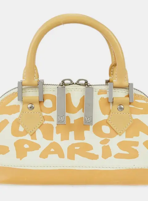 Louis Vuitton Alma PM Beige Graffiti Coated Canvas Top Handle Bag