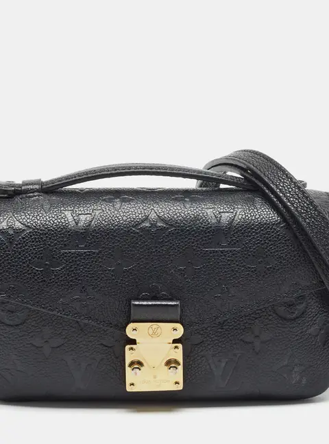 Louis Vuitton Pochette Metis East West Black Monogram Empreinte Leather Shoulder Bag