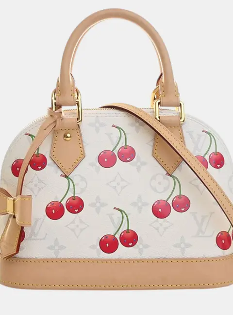 Louis Vuitton Alma BB White Monogram Canvas Top Handle Bag