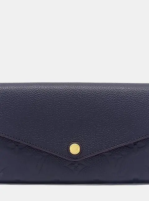 Louis Vuitton Sarah M62125 Navy Blue Monogram Empreinte Leather Wallet