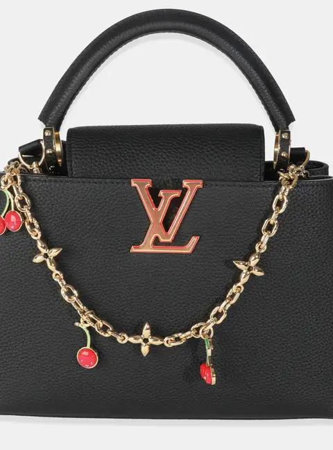 Louis Vuitton Capucines MM Black Taurillon Leather Top Handle Bag