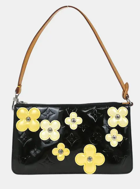 Louis Vuitton Flower Lexington Black Vernis Leather Shoulder Bag