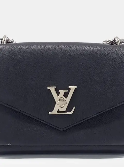 Louis Vuitton My Lock Me BB Black Grained Calfskin Leather Shoulder Bag