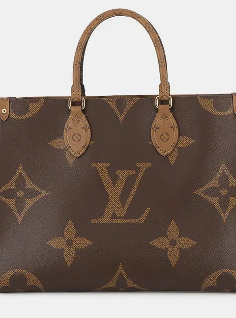 Louis Vuitton Onthego MM Brown Monogram Reverse Canvas Tote Bag