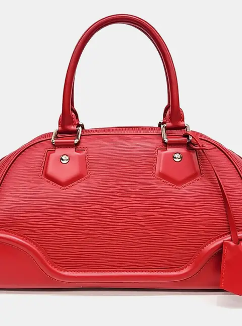 Louis Vuitton Bowling Montaigne PM Red Epi Leather Top Handle Bag