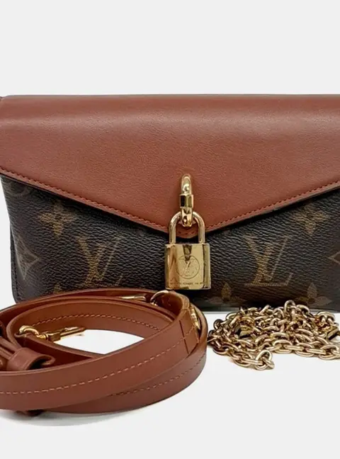 Louis Vuitton Padlock On Strap GM Brown Monogram Canvas Leather Crossbody Bag