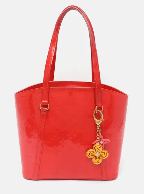 Louis Vuitton Avalon MM Rouge Grenadine Monogram Vernis Leather Bag