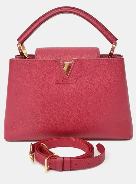Louis Vuitton Capucines MM Red Taurillon Leather Top Handle Bag
