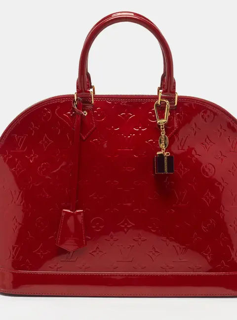 Louis Vuitton Alma GM Cerise Monogram Vernis Bag