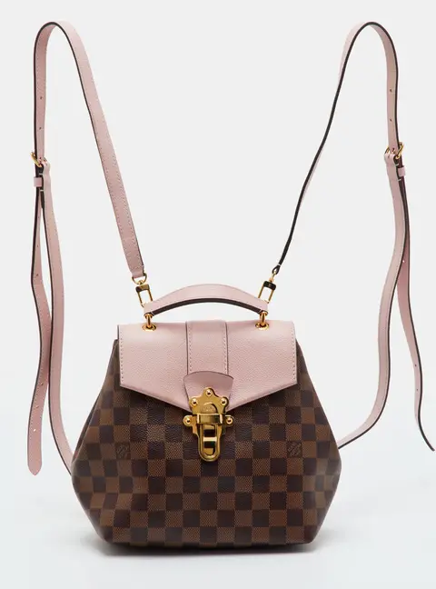 Louis Vuitton Magnolia Pink Damier Ebene Canvas Clapton Backpack