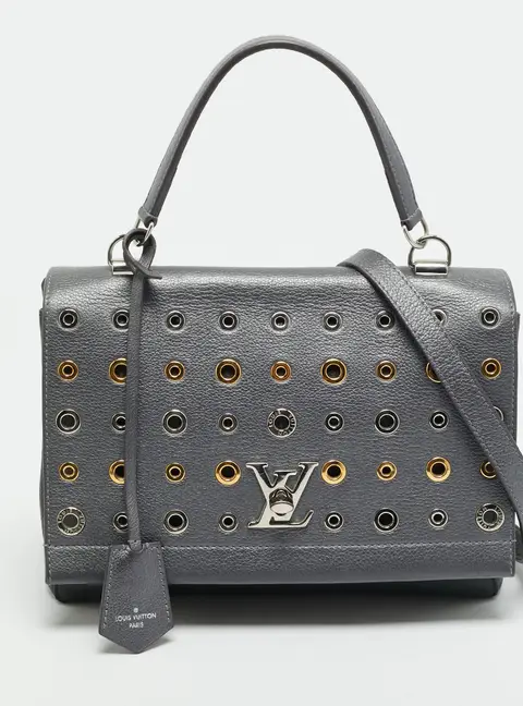 Louis Vuitton Eyelet Lockme II Gris Leather Top Handle Bag