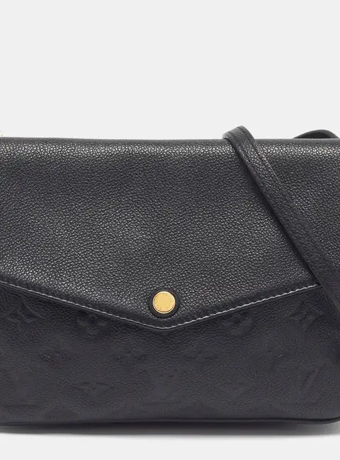 Louis Vuitton Twice Black Monogram Empreinte Leather Bag