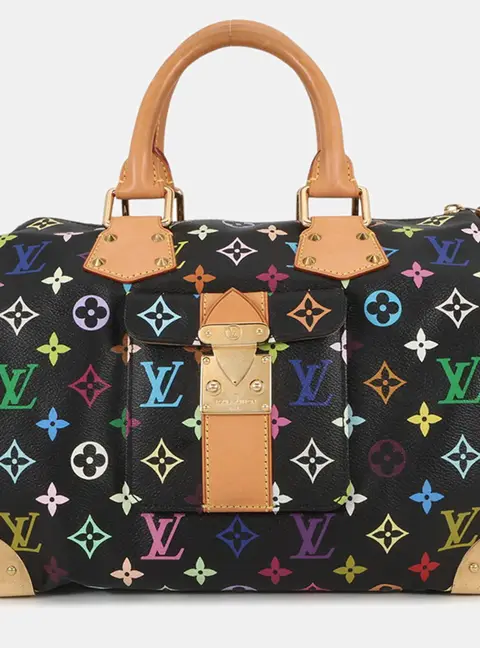 Louis Vuitton Speedy 30 Noir Monogram Canvas Satchel Bag