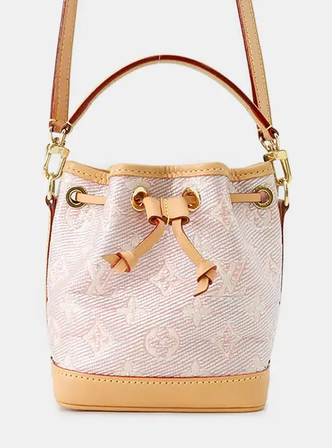 Louis Vuitton Nano Noe Pink Monogram Laminated Jacquard Top Handle Bag