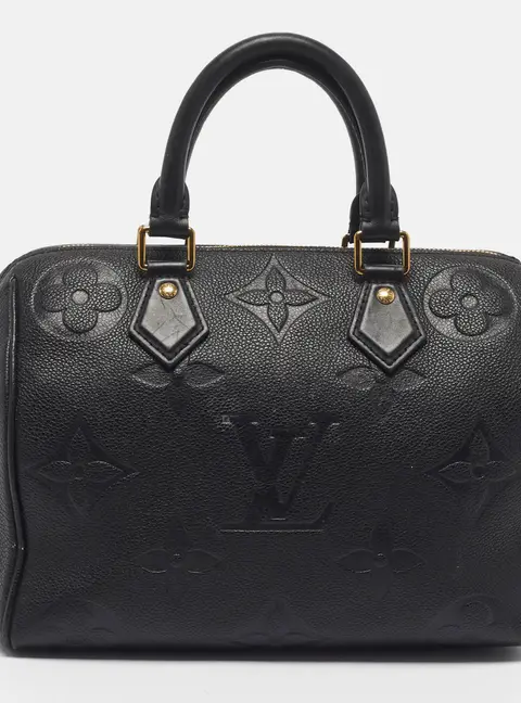 Louis Vuitton Speedy Bandouli&egrave;re 25 Black Monogram Giant Empreinte Leather Bag