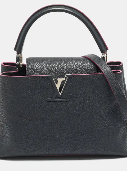 Louis Vuitton Capucines PM Charcoal Black/Magenta Leather Bag